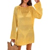 image:imageANRABESS Women Swimsuit Cover Up Beach Crochet Bathing Suit Mini DressYellow