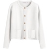 image:imageANRABESS Womens Button Down Cropped Striped Cardigan SweatersWhite