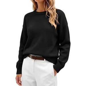 image:imageANRABESS Oversized Sweaters for Women Fall Wool Blend PulloverBlack