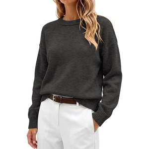 image:imageANRABESS Oversized Sweaters for Women Fall Wool Blend PulloverDark Grey