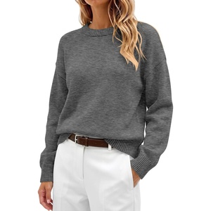 image:imageANRABESS Oversized Sweaters for Women Fall Wool Blend PulloverGrey