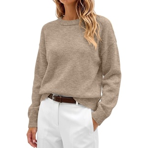 image:imageANRABESS Oversized Sweaters for Women Fall Wool Blend PulloverGrey Beige