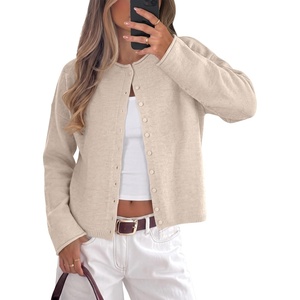 image:imageANRABESS Women Button Down Long Sleeve Roll Neck Cardigan SweaterAlmond