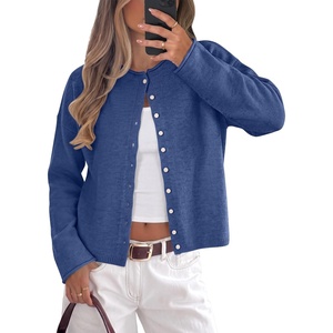 image:imageANRABESS Women Button Down Long Sleeve Roll Neck Cardigan SweaterBlue