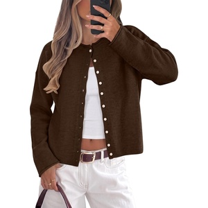 image:imageANRABESS Women Button Down Long Sleeve Roll Neck Cardigan SweaterCoffee
