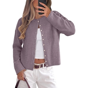 image:imageANRABESS Women Button Down Long Sleeve Roll Neck Cardigan SweaterNutmeg