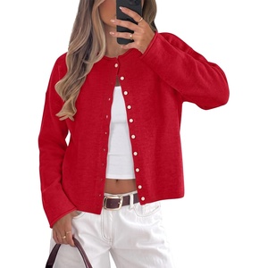 image:imageANRABESS Women Button Down Long Sleeve Roll Neck Cardigan SweaterRed