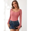 image:imageANRABESS Womens Long Sleeve Shirts Lace Scoop Neck TopsCoral Pink
