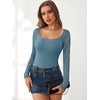 image:imageANRABESS Womens Long Sleeve Shirts Lace Scoop Neck TopsGrey Blue