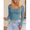 image:imageANRABESS Womens Long Sleeve Shirts Lace Scoop Neck TopsGrey Blue