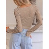 image:imageANRABESS Womens Long Sleeve Shirts Lace Scoop Neck TopsLight Camel