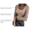 image:imageANRABESS Womens Long Sleeve Shirts Lace Scoop Neck TopsLight Camel