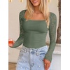 image:imageANRABESS Womens Long Sleeve Shirts Lace Scoop Neck TopsSage Green