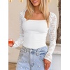 image:imageANRABESS Womens Long Sleeve Shirts Lace Scoop Neck TopsWhite