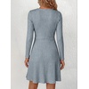 image:imageANRABESS Womens Long Sleeve V Neck Fall Short Sweater DressBlue
