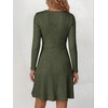 image:imageANRABESS Womens Long Sleeve V Neck Fall Short Sweater DressDeep Green