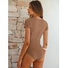 image:imageANRABESS Bodysuits for Women Summer Short Sleeve Scoop Neck TopsBronze