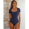 image:imageANRABESS Bodysuits for Women Summer Short Sleeve Scoop Neck TopsNavy Blue