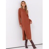 image:imageANRABESS Long Sleeve Midi Dresses for Women Fall T Shirt DressBrick Orange