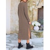 image:imageANRABESS Long Sleeve Midi Dresses for Women Fall T Shirt DressBrown White Stripe