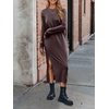image:imageANRABESS Long Sleeve Midi Dresses for Women Fall T Shirt DressCoffee