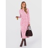 image:imageANRABESS Long Sleeve Midi Dresses for Women Fall T Shirt DressFloral Pink White