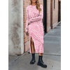 image:imageANRABESS Long Sleeve Midi Dresses for Women Fall T Shirt DressFloral Pink White