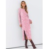 image:imageANRABESS Long Sleeve Midi Dresses for Women Fall T Shirt DressFloral Pink White
