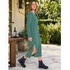 image:imageANRABESS Long Sleeve Midi Dresses for Women Fall T Shirt DressGreen White Stripe