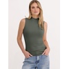 image:imageANRABESS Mock Neck Tank Tops for Women Ribbed Slim Fit Sleeveless TopsArmy Green