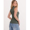 image:imageANRABESS Mock Neck Tank Tops for Women Ribbed Slim Fit Sleeveless TopsArmy Green