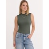 image:imageANRABESS Mock Neck Tank Tops for Women Ribbed Slim Fit Sleeveless TopsArmy Green