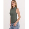 image:imageANRABESS Mock Neck Tank Tops for Women Ribbed Slim Fit Sleeveless TopsArmy Green