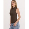 image:imageANRABESS Mock Neck Tank Tops for Women Ribbed Slim Fit Sleeveless TopsCoffee