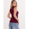 image:imageANRABESS Mock Neck Tank Tops for Women Ribbed Slim Fit Sleeveless TopsDeep Red