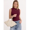 image:imageANRABESS Mock Neck Tank Tops for Women Ribbed Slim Fit Sleeveless TopsDeep Red