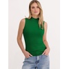image:imageANRABESS Mock Neck Tank Tops for Women Ribbed Slim Fit Sleeveless TopsGreen
