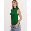 image:imageANRABESS Mock Neck Tank Tops for Women Ribbed Slim Fit Sleeveless TopsGreen