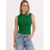 image:imageANRABESS Mock Neck Tank Tops for Women Ribbed Slim Fit Sleeveless TopsGreen