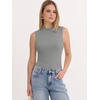 image:imageANRABESS Mock Neck Tank Tops for Women Ribbed Slim Fit Sleeveless TopsGrey