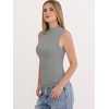 image:imageANRABESS Mock Neck Tank Tops for Women Ribbed Slim Fit Sleeveless TopsGrey