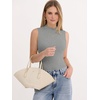 image:imageANRABESS Mock Neck Tank Tops for Women Ribbed Slim Fit Sleeveless TopsGrey