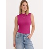 image:imageANRABESS Mock Neck Tank Tops for Women Ribbed Slim Fit Sleeveless TopsHot Pink