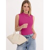 image:imageANRABESS Mock Neck Tank Tops for Women Ribbed Slim Fit Sleeveless TopsHot Pink