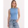 image:imageANRABESS Mock Neck Tank Tops for Women Ribbed Slim Fit Sleeveless TopsLight Blue