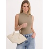 image:imageANRABESS Mock Neck Tank Tops for Women Ribbed Slim Fit Sleeveless TopsLight Khaki