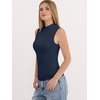 image:imageANRABESS Mock Neck Tank Tops for Women Ribbed Slim Fit Sleeveless TopsNavy Blue