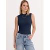 image:imageANRABESS Mock Neck Tank Tops for Women Ribbed Slim Fit Sleeveless TopsNavy Blue