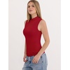 image:imageANRABESS Mock Neck Tank Tops for Women Ribbed Slim Fit Sleeveless TopsRed