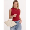 image:imageANRABESS Mock Neck Tank Tops for Women Ribbed Slim Fit Sleeveless TopsRed